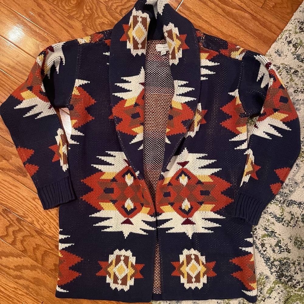 Lucky Brand Aztec Sweater Jacket